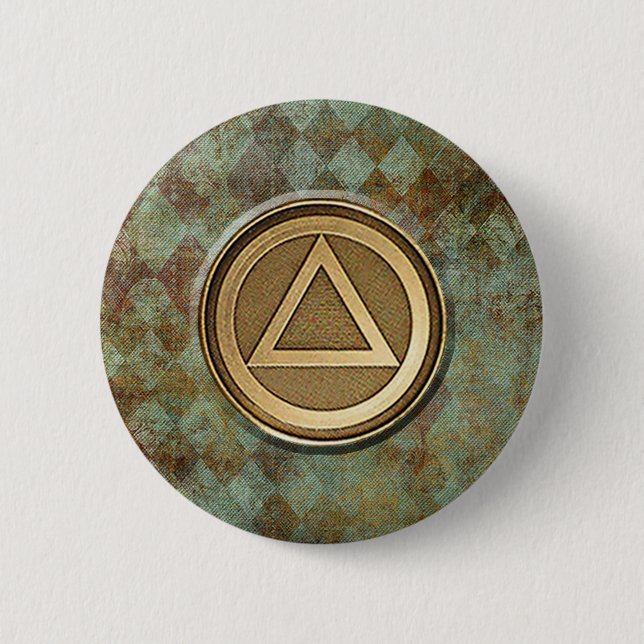 Recovery Sobriety Sober 12-Step Anonymous 6 Cm Round Badge (Front)