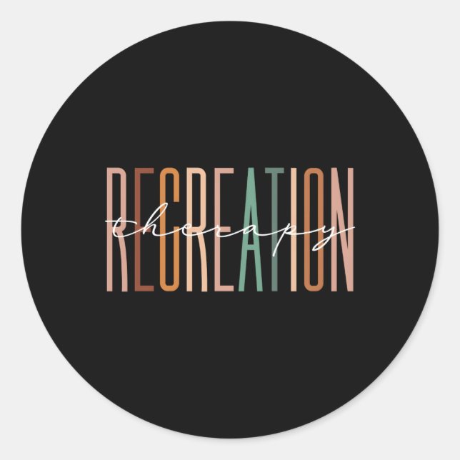 Recreational Therapy Therapist Rt Month Recreation Classic Round Sticker (Front)