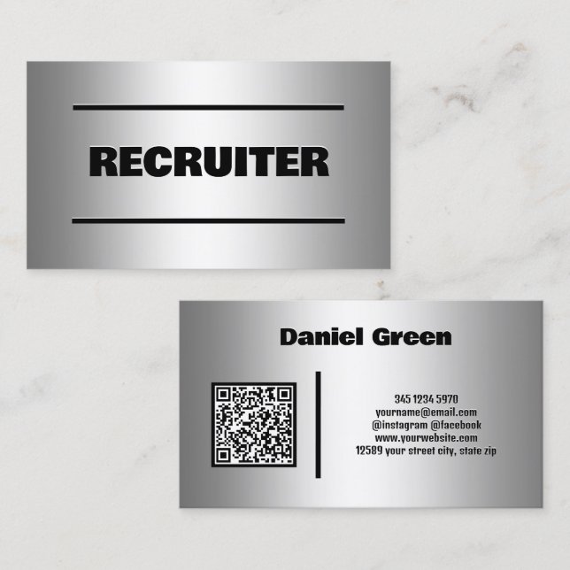Recruiter Custom QR Business Card (Front/Back)
