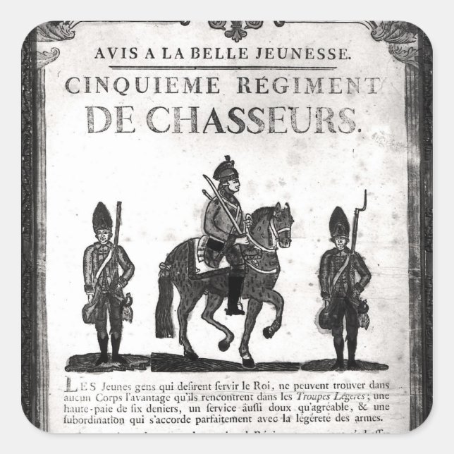 Recruitment poster for the Fifth Regiment Square Sticker (Front)