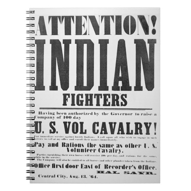 Recruitment poster for the U.S. Volunteer Cavalry, Notebook (Front)