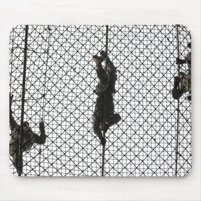 recruits completing an obstacle mouse pad (Front)