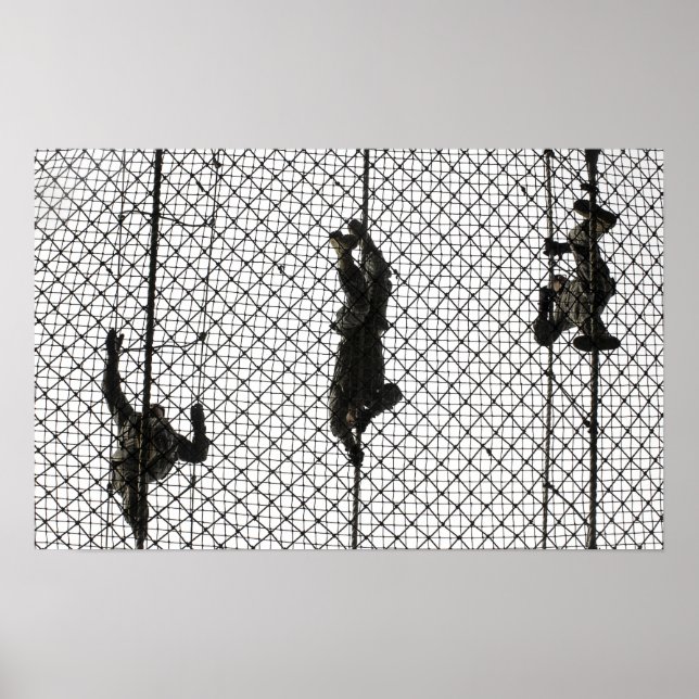 recruits completing an obstacle poster (Front)