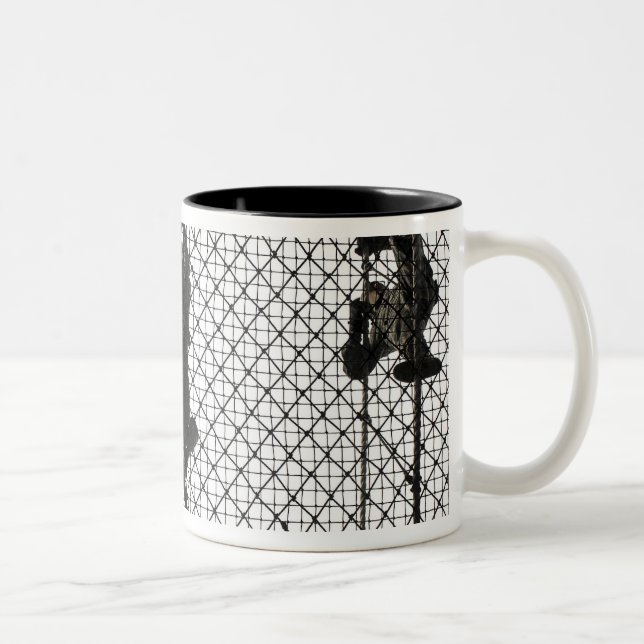recruits completing an obstacle Two-Tone coffee mug (Right)