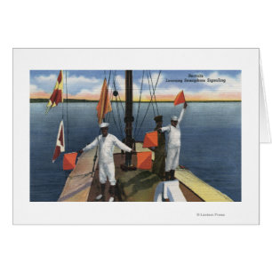 Recruits Learning Semaphore Signalling - US Navy