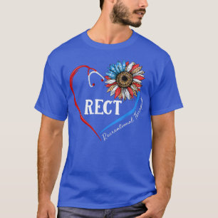 RecT Recreational Therapist USA Sunflower Stethosc T-Shirt