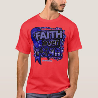 Rectal Awareness Ribbon Faith Over Fear Leopard Gi T-Shirt