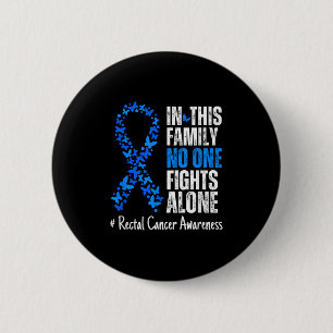Rectal Cancer Awareness Month Blue Ribbon Butterfl 6 Cm Round Badge