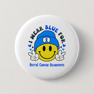Rectal Cancer Awareness Ribbon Support Gifts 6 Cm Round Badge