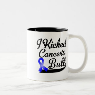Rectal Cancer I Kicked Butt Two-Tone Coffee Mug