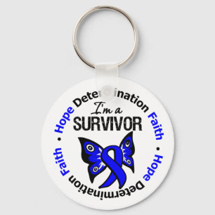 Rectal Cancer Survivor Hope Determination Faith Key Ring