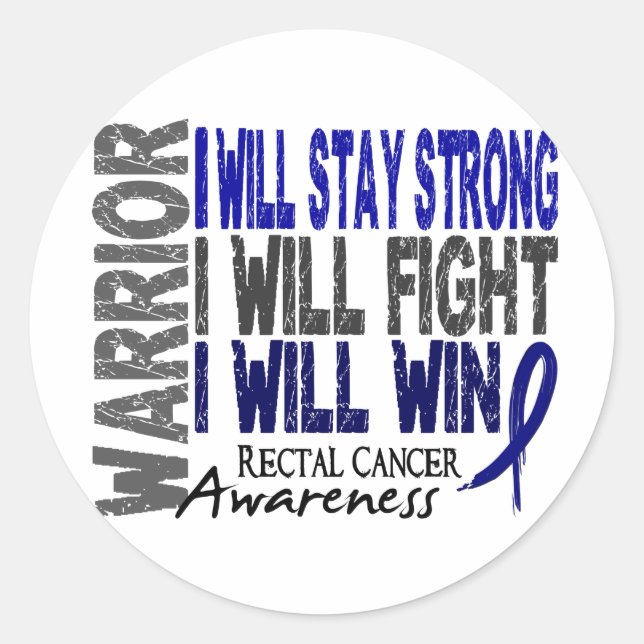 Rectal Cancer Warrior Classic Round Sticker (Front)