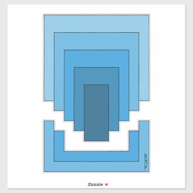 Rectangle Abstract in Blue  (Sheet)