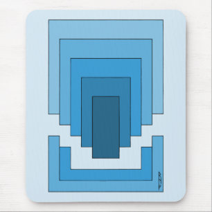 Rectangle Abstract in Blue Mouse Pad