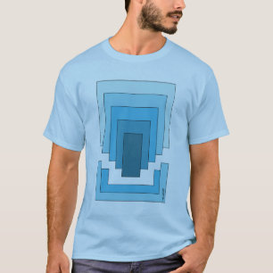 Rectangle Abstract in Blue  T-Shirt