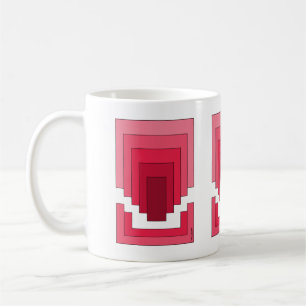 Rectangle Abstract in Red Coffee Mug