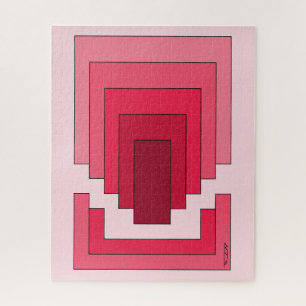 Rectangle Abstract in Red Jigsaw Puzzle