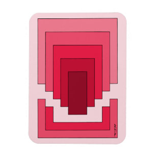 Rectangle Abstract in Red Magnet