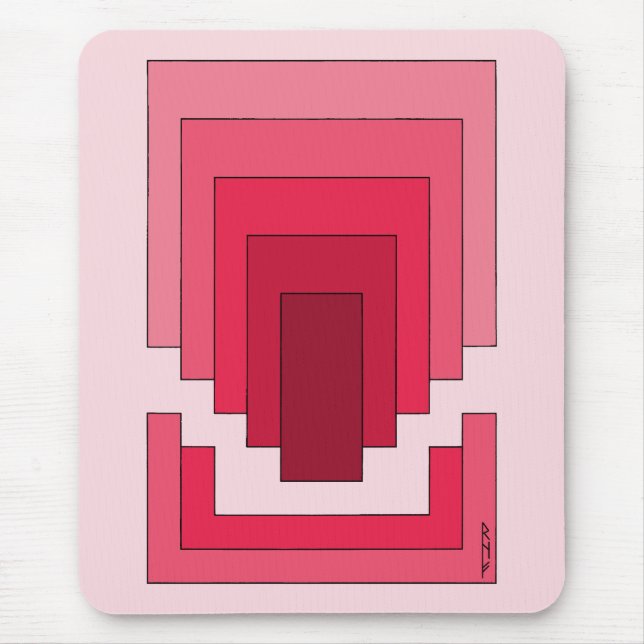 Rectangle Abstract in Red Mouse Pad (Front)