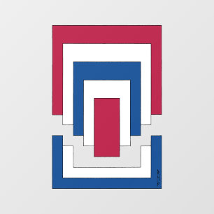Rectangle Abstract in Red, White, and Blue