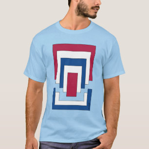 Rectangle Abstract in Red, White, and Blue  T-Shirt