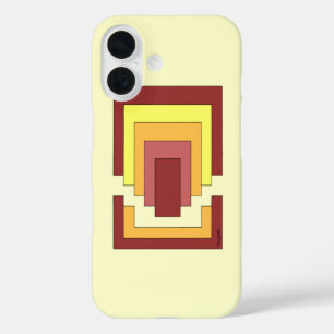 Rectangle Abstract Multicolor (70s Style) iPhone 16 Case