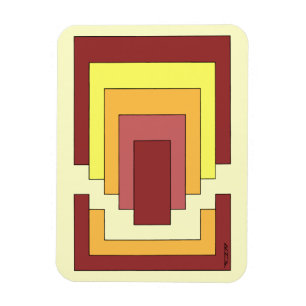 Rectangle Abstract Multicolor (70s Style) Magnet