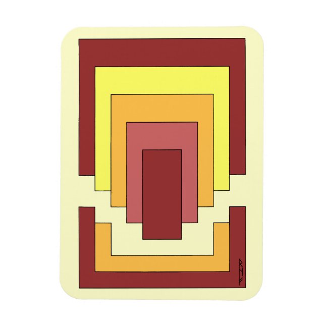 Rectangle Abstract Multicolor (70s Style) Magnet (Vertical)