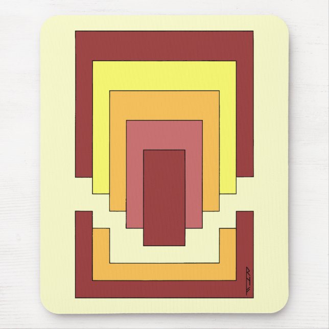 Rectangle Abstract Multicolor (70s Style) Mouse Pad (Front)