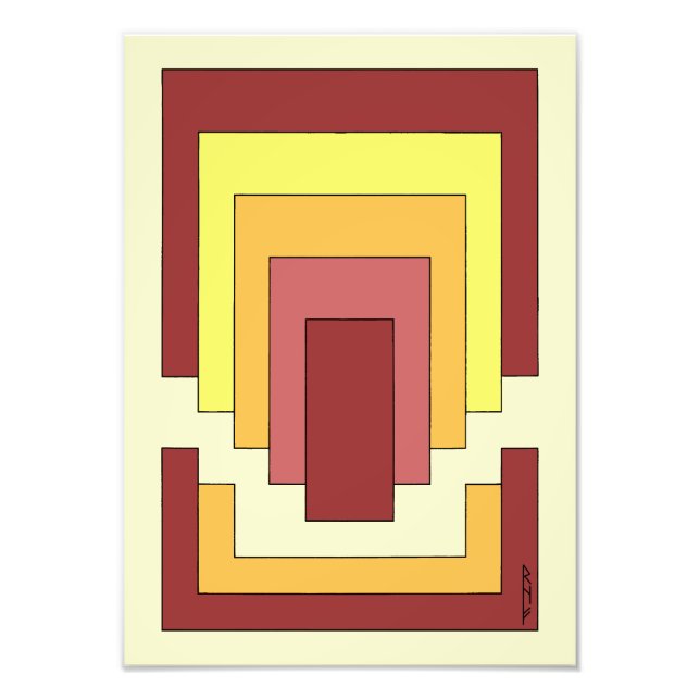  Rectangle Abstract Multicolor (70s Style) Photo Print (Front)