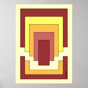 Rectangle Abstract Multicolor (70s Style) Poster