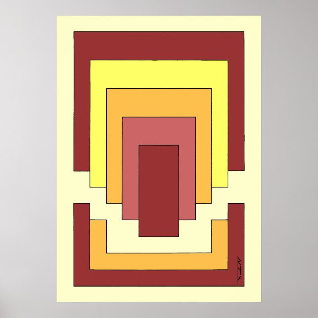 Rectangle Abstract Multicolor (70s Style) Poster (Front)