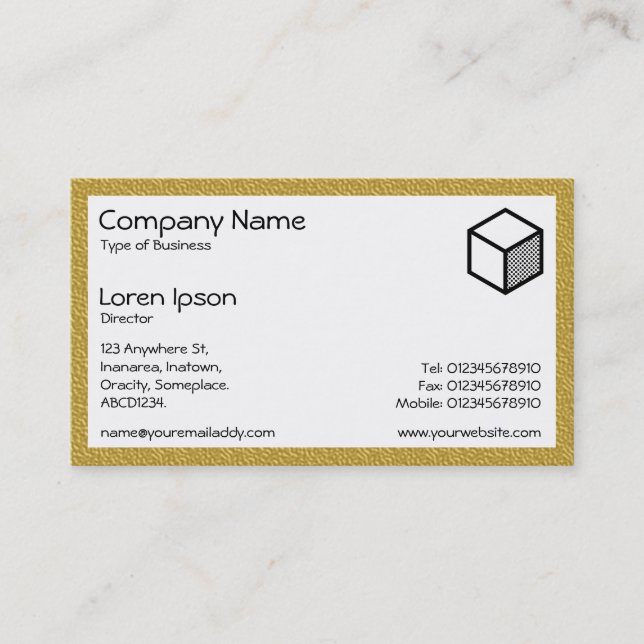 Rectangle - Amber Plastic Business Card (Front)