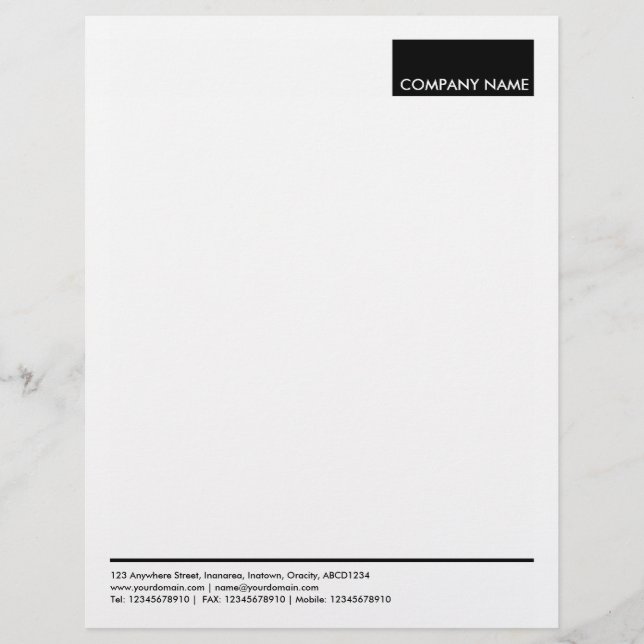 Rectangle - Black Letterhead Design (Front)
