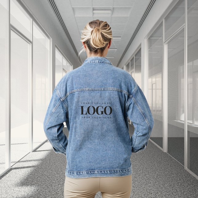 Rectangle Business Logo Company Event Minimalist  Denim Jacket (Creator Uploaded)