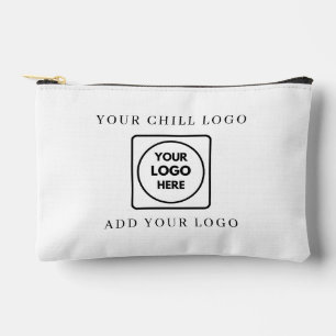 Rectangle Business Logo Grey Minimal Branding Accessory Pouch