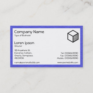 Rectangle - Creased Paper Blue Business Card