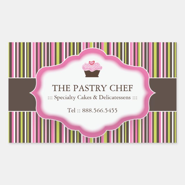 Rectangle Decorative Bakery Stickers (Front)