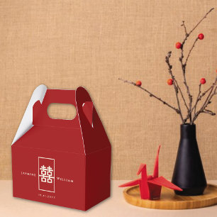 Rectangle Double Happiness Classic Chinese Wedding Favour Box