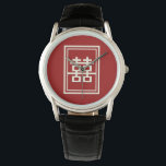 Rectangle Double Happiness Classic Chinese Wedding Watch<br><div class="desc">A modern double happiness design within a simple double lined red rectangle frame. An auspicious and classic symbol used in all chinese, oriental and asian wedding. Designed by fat*fa*tin. Easy to customise with your own text, photo or image. For custom requests, please contact fat*fa*tin directly. Custom charges apply. ·················································································································· www.zazzle.com/fat_fa_tin...</div>
