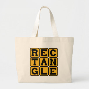 Rectangle, Four Sided Polygon Large Tote Bag