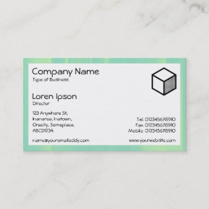Rectangle - Green Glassy Bands Business Card
