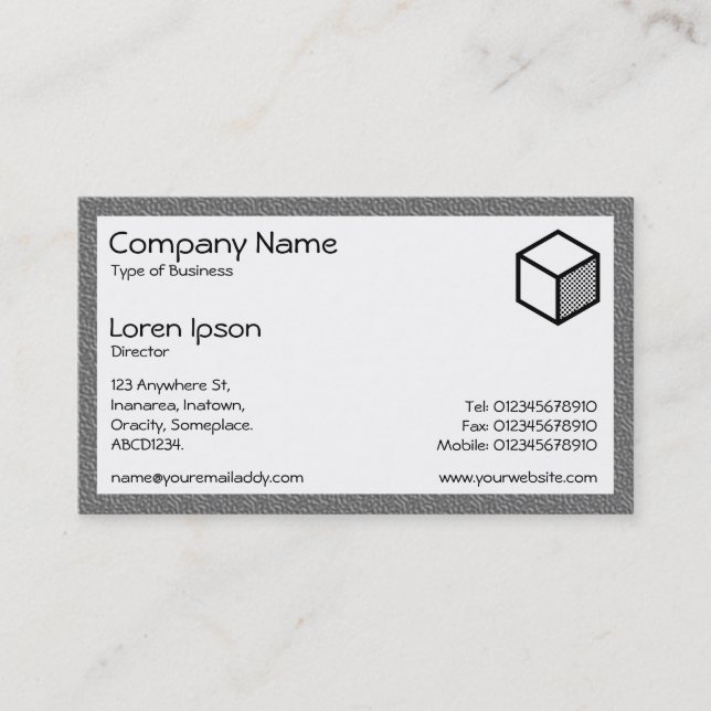 Rectangle - Grey Plastic Business Card (Front)