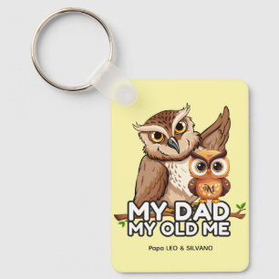 Rectangle Keychain : My Dad My Old Me (yellow)