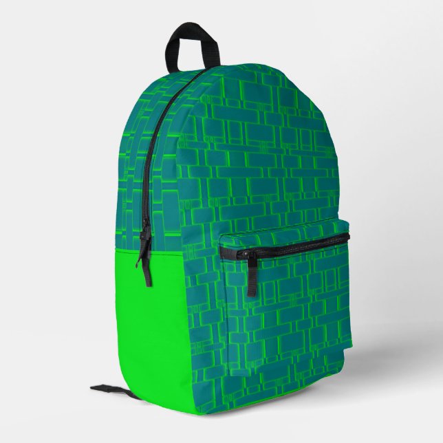 Rectangle Pattern Gradient 3 Printed Backpack (Back Corner Left)