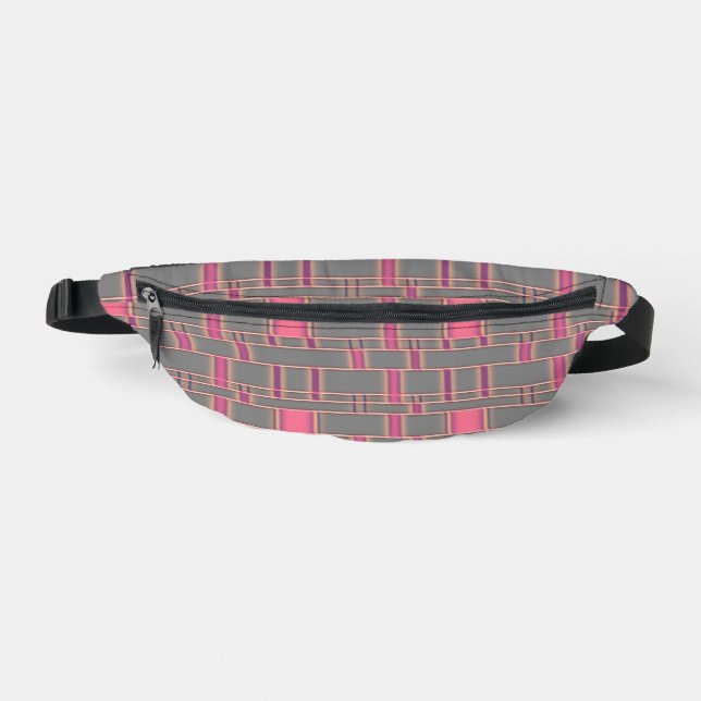 Rectangle Pattern Grey 5 Bum Bags (Front)