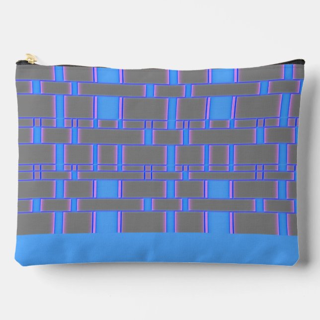 Rectangle Pattern Grey 7 Accessory Pouch (Front)