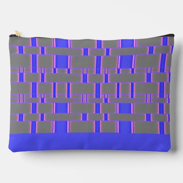 Rectangle Pattern Grey 8 Accessory Pouch (Front)