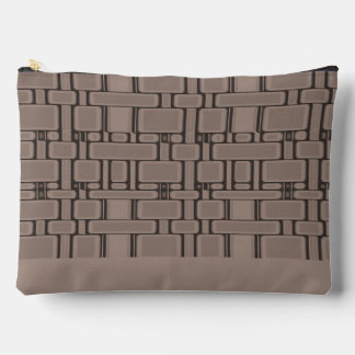Rectangle Pattern Neutral Taupe Accessory Pouch