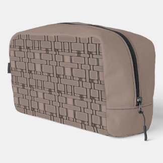 Rectangle Pattern Neutral Taupe Dopp Kit